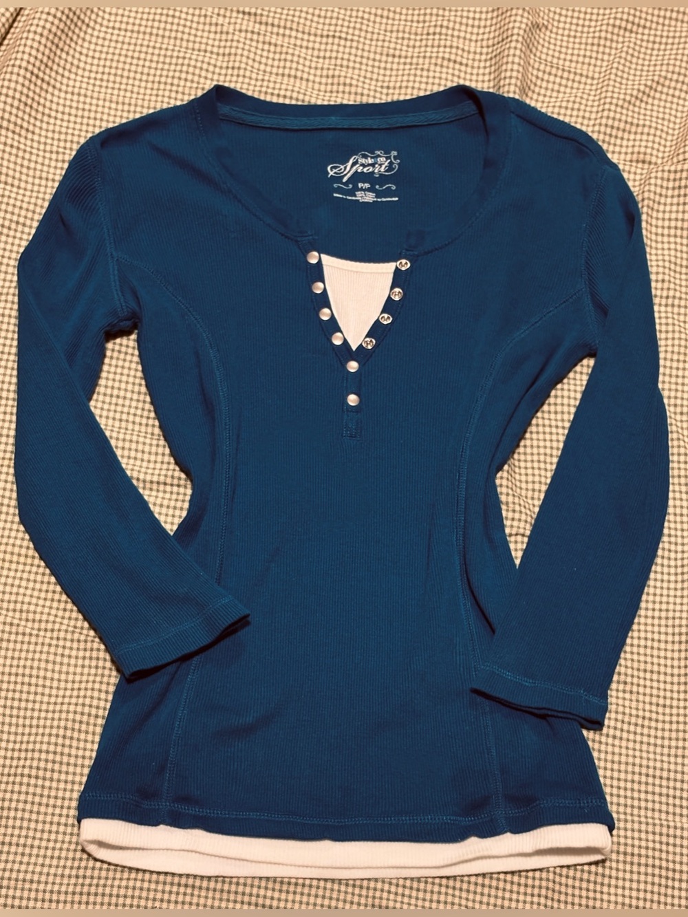 2000s Blue Henley
